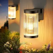 Ks Verlichting - Wandlamp - Aurelia - solar - zwart - LED - vierkant - solar tuinverlichting - modern - zonneenergie buitenverlichting