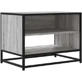 vidaXL Tv-meubel 61x40x46 cm bewerkt hout metaal grijs sonoma eiken