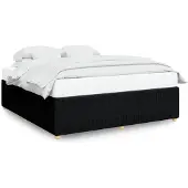 vidaXL Bedframe zonder matras stof zwart 200x200 cm