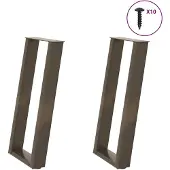 vidaXL Console tafelpoten 2st U-vormig 28x(72-73)cm staal naturel