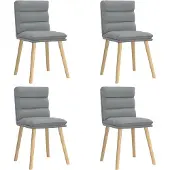 vidaXL Eetkamerstoelen 4 st stof lichtgrijs