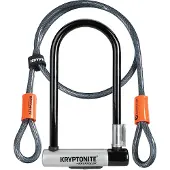 Kryptonite KryptoLok Standard Mini-7 Beugelslot met Kabel – Fiets – ART-2 Slot – Beugelslot (Elektrische) Fiets – 17,8x8,2 cm - Kabel 120 cm lang – Oranje/Zwart