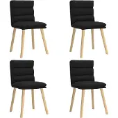 vidaXL Eetkamerstoelen 4 st stof zwart