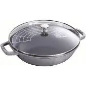 Staub Wok met glazen deksel Ø30 cm 4,4 L Grijs