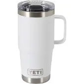 Yeti Rambler Travel Mug 20oz Stronghold Lid, White, thermos reismok met deksel, 591 ml