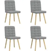 vidaXL Eetkamerstoelen 4 st stof lichtgrijs
