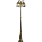 QAZQA Klassieke buitenlantaarn antiek goud met helder glas 198cm IP44 - London