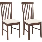 vidaXL Eetkamerstoelen met kussens 2 st massief hout rubber bruin