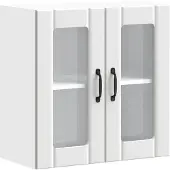 vidaXL Keukenbovenkast met glazen deur Lucca bewerkt hout wit