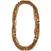 Behave – Lange kralenketting bruin – 120 cm boho look glaskralen