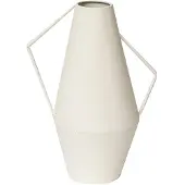 House of Nature Vaas Cadiz Metaal 26cm wit wit Keramiek Vaas