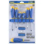 Kinzo Schroevendraaierset/ Bitset - 21-Delig - 3x Kruiskop, 3x Sleufkop - 14 Bits in diverse Soorten en Maten, o.a. Torx