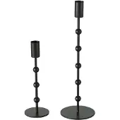 Boltze Kandelaar metaal zwart 2 dlg. H20-30cm zwart Metaal Boltze Home Kandelaar
