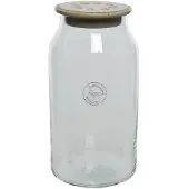 Décoris Vaas Glas Ø11-H20cm Schikdeksel Transparant transparant Keramiek Vaas