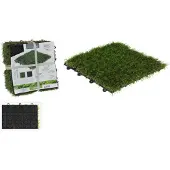 Pro Garden Terrastegels Gras Set A 6 30x30cm Groen groen Kunststof Vloerkleed