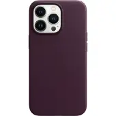 Apple iPhone 13 Pro Back Cover met MagSafe Leer Donkere kers