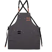 Clayre & Eef Keukenschort 75x66 cm Grijs Polyester