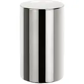 Spirella Badkamer drinkbeker/tandenborstelhouder Sienna - porselein - glans zilver - 7 x 11 cm - Tandenborstelhouders