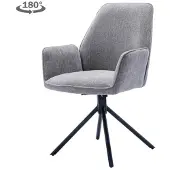 Tower Living Eetkamerstoel Amaro met armleuning draaibaar - stof Nature 452 Blue grey