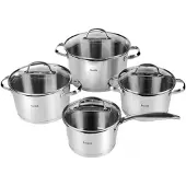 Husla set van 8 stuks stalen potten Blossom 43899