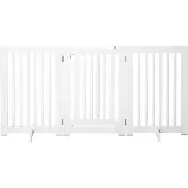 PawHut Afschermhek voor honden - Wit - MDF - 155x1.5x76 cm