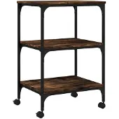 vidaXL Printerkastje 3-laags 50x41x75 cm bewerkt hout gerookt eiken