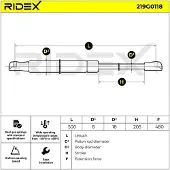 RIDEX 219G0118 Gasveer achterklep