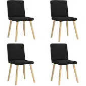 vidaXL Eetkamerstoelen 4 st stof zwart