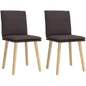 vidaXL Eetkamerstoelen 2 st stof donkerbruin