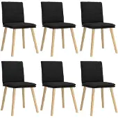 vidaXL Eetkamerstoelen 6 st stof zwart