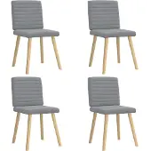 vidaXL Eetkamerstoelen 4 st stof lichtgrijs