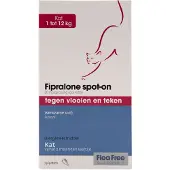 Flea Free Fipralone Spot-On Kat - Anti vlooien en tekenmiddel - 3 pip