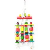 Happy pet speelgoed block n beads papegaai - 45x16 cm