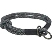 Trixie halsband hond soft half-slip zwart/grijs 40x1 cm