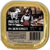 Freds kuipje hond puur wild zwijn/gevogelte - 9x300 gr - Natvoer Hond