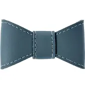 SAZZZ vlinderstrik glamper classic leer lichtblauw L voor halsband 3 cm