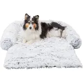 Trixie sofa bed harvey meubelbeschermer hoekig wit/zwart 80x130 cm - hondenbed op poten