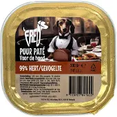 FRED 9x300 gr Freds kuipje hond puur hert / gevogelte hondenvoer