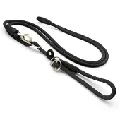 Morsø riem retrieverlijn voor hond hands free soft rope gerecycled zwart 260x1 cm