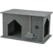 Trixie - Kattenmand - Huis Lene - Vilt - Grijs - 54X30X35 cm