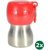 Kong h2o drinkfles rvs rood 2x 280 ml