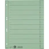 Leitz Staffeltabblad Karton - Beschrijfbare Tabs, 2/4-rings - Voor Ordners en Ringbanden - Groen