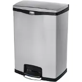 Rubbermaid Slim Jim Step-ON pedaal-afvalbak, van rvs, 90 liter, zwart