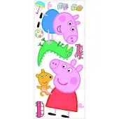 RoomMates PEPPA THE PIG - PEPPA/GEORGE PLAYTIME PEEL AND STICK GIANT MUURSTICKERS