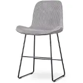 Nolon Barstoel Nino-Fé ribstof | ribfluweel grijs 52.5x100x54 cm barkrukken | NADUVI