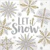 Amscan Kerst Servetten Let It Snow (16st)