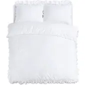 Sleeptime dekbedovertrek Ruffles - Wit - Microvezel - 140x220