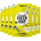 Marcel's Green Soap 6x Afwasmiddel Lemon & Bergamot Navulling 500 Ml