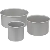 5 Five Aluminium Cake Tin Set - 3 stuks, Zilver, 20 x 10 cm, 15 x 10 cm, 10 x 10 cm