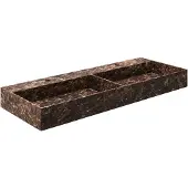 Saniclear Dark Emperador marmeren wastafel 120x46cm met kraangaten